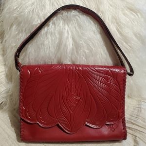 Patricia Nash Santillana red leather shoulder bag